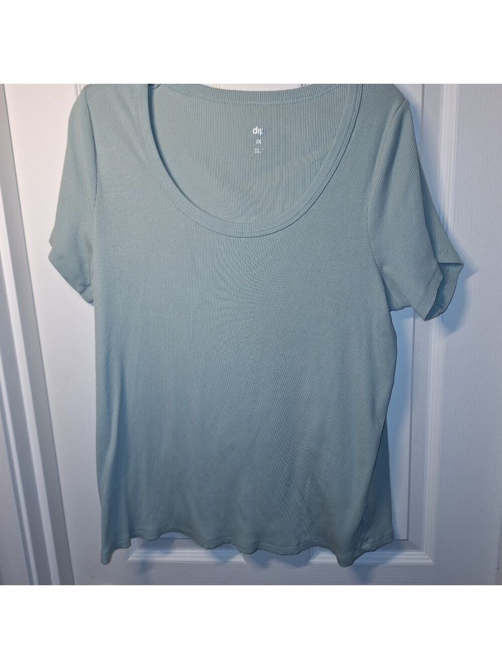 Women's Sage Green Ribbed T-Shirt Size 1X